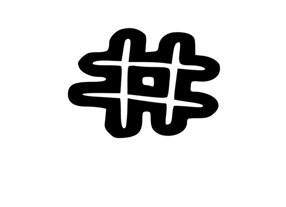 Bold Outlined Comic Mono Symbol Hashtag Embroidery Review
