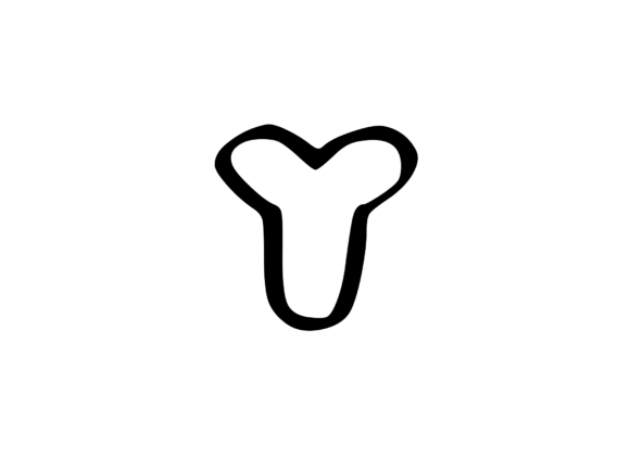 Friendly Bubble Cartoon Mono Letter SVG Y
