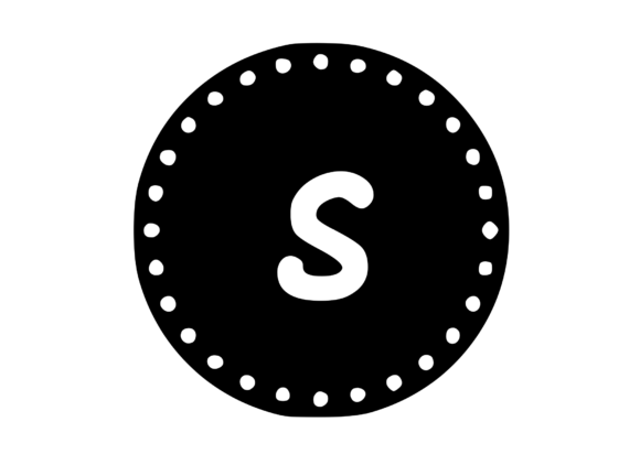 Mono Minted Gold Coin Letter SVG S