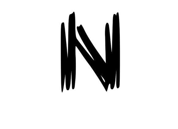 Old Brush Stroked Mono Letter N Review for Embroidery Projects