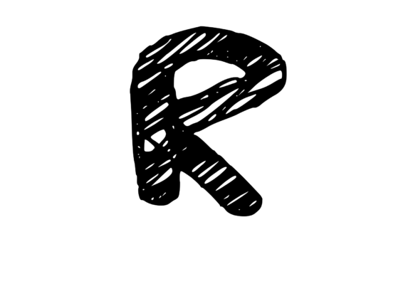 Rough and Messy Scribbled Mono Letter R